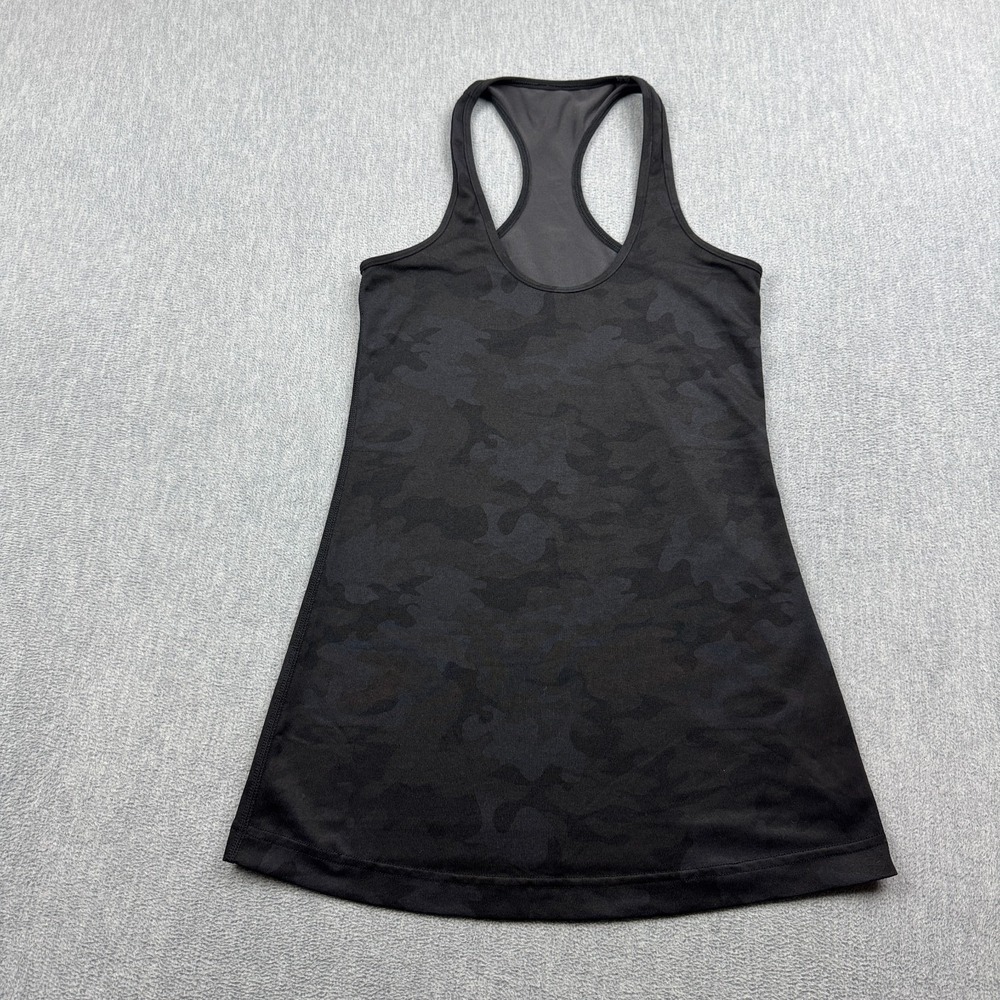 Lululemon Tank Top Womens 4 Black Camo Cool Racerback II Athletic Yoga Gym Run